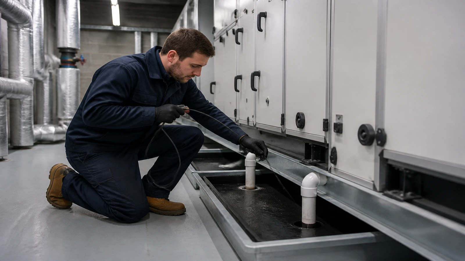 UK inspection endoscope context for search: HVAC condensate tray inspection camera UK